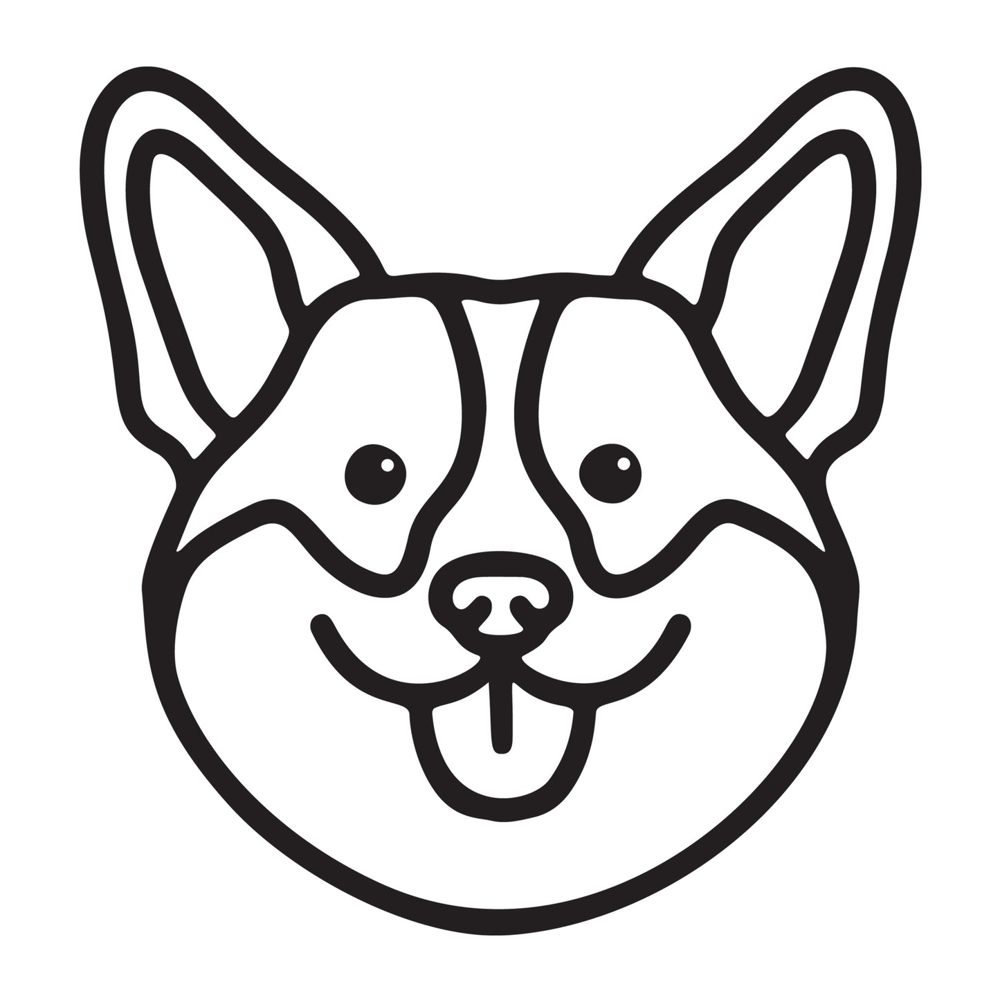 Corgi SVG dog outline design for Cricut, Silhouette, laser cutting, vinyl, sublimation, and pet craft projects.
