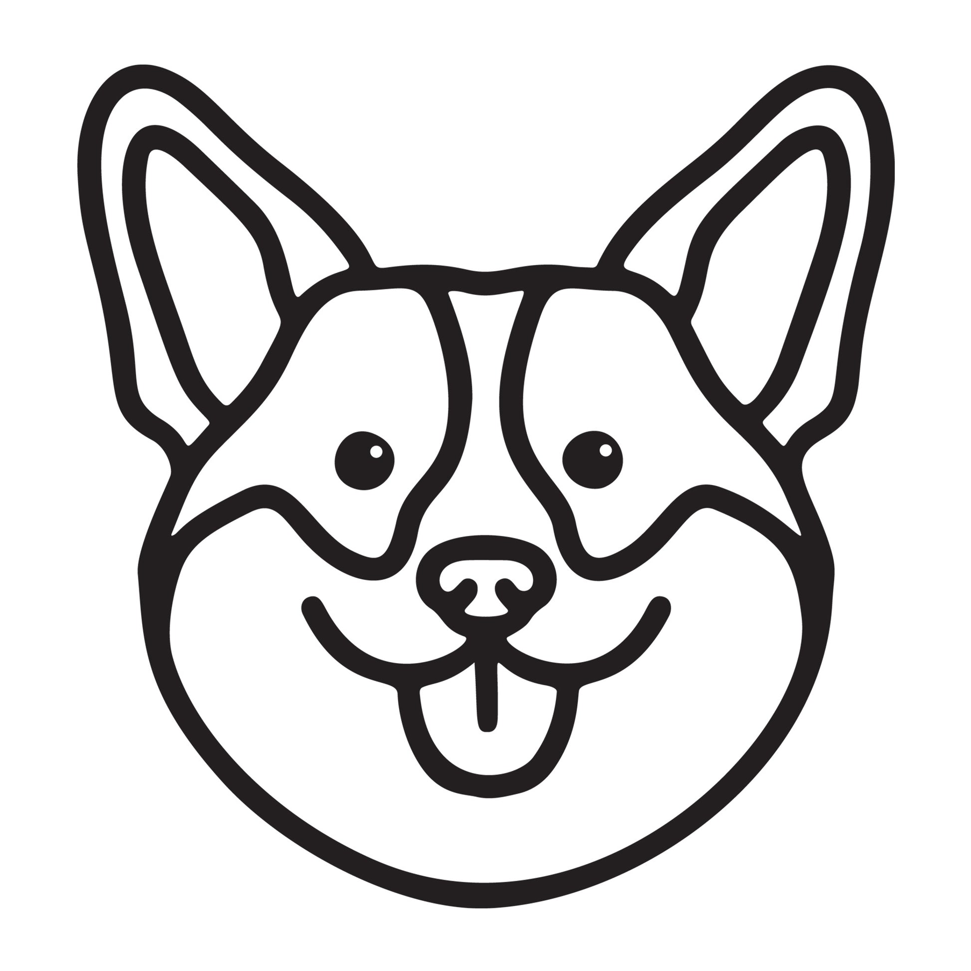 Corgi SVG dog outline design for Cricut, Silhouette, laser cutting, vinyl, sublimation, and pet craft projects.