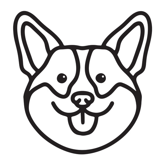 Corgi SVG dog outline design for Cricut, Silhouette, laser cutting, vinyl, sublimation, and pet craft projects.
