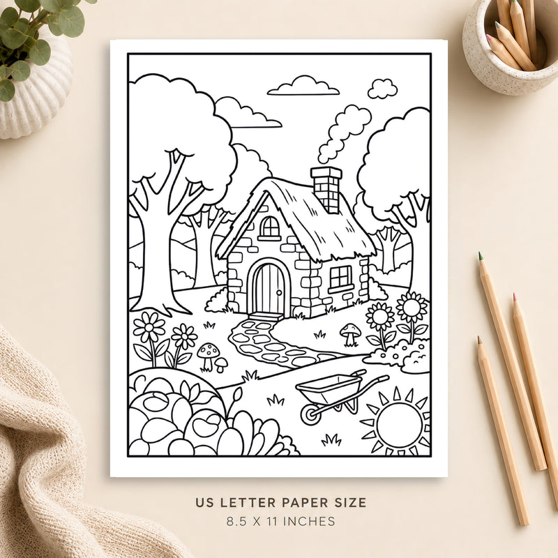 Cottage Core Coloring Page 3
