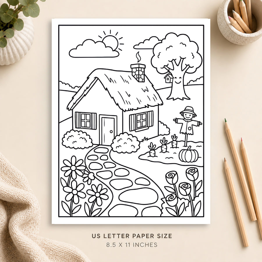 Cottage Core Coloring Page 4