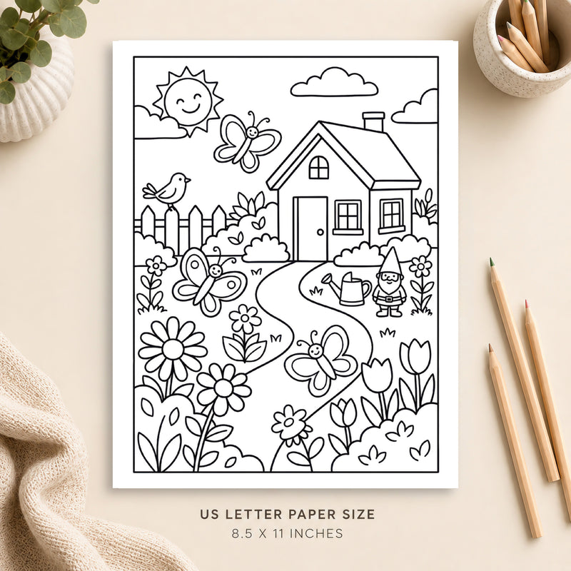 Cottage Garden Coloring Page 5