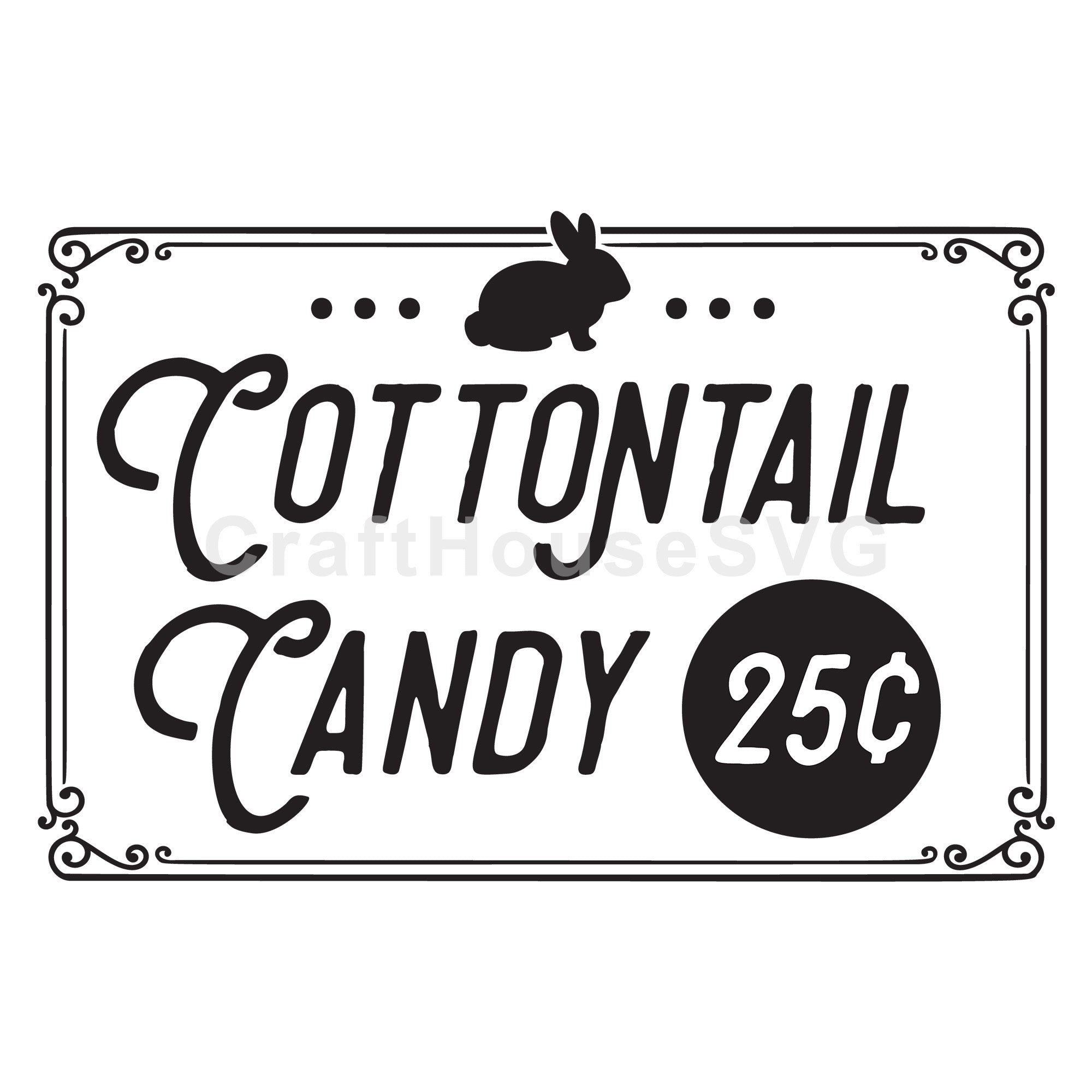 Cottontail Candy 25 Cent Easter Sign SVG