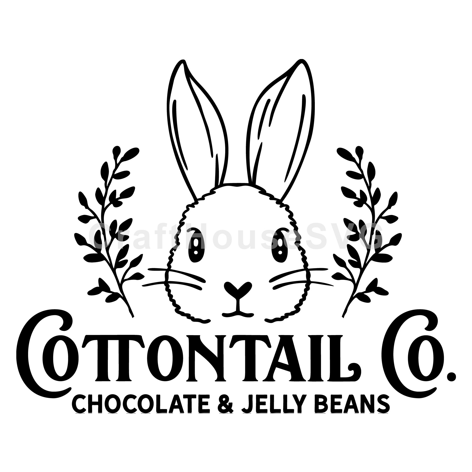 Cottontail Co Chocolate Jelly Beans Easter Sign SVG