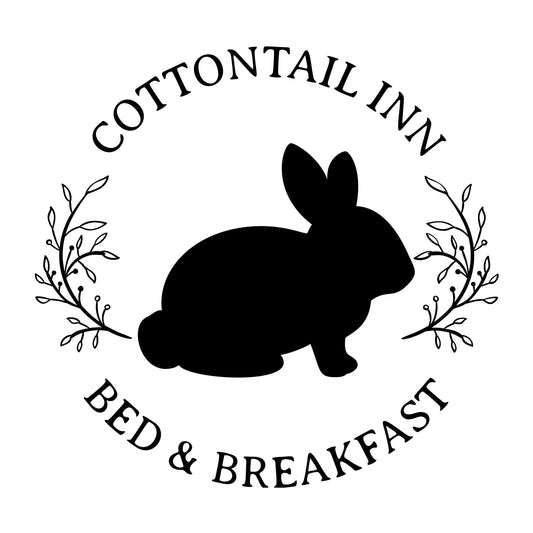 Cottontail Inn SVG design for Cricut, Silhouette, laser cutting, vinyl, sublimation, Easter signs, and spring craft projects.