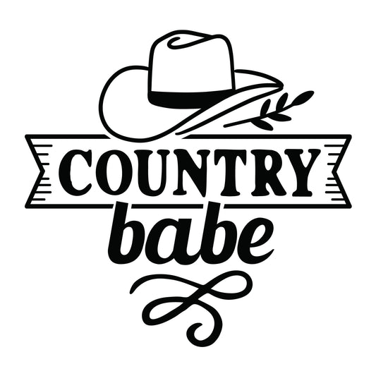 Country Babe SVG design for Cricut, Silhouette, laser cutting, vinyl, sublimation, shirts, decals, mugs, and DIY craft projects.