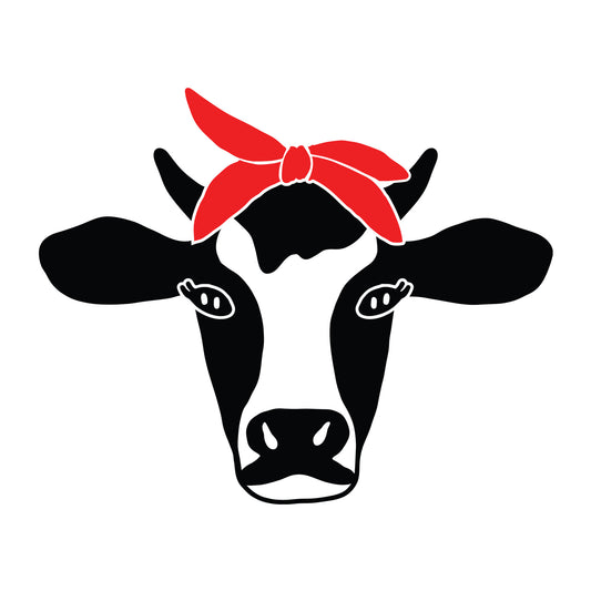 Cow Bandana SVG design for Cricut, Silhouette, laser cutting, vinyl, sublimation, shirts, decals, mugs, and DIY craft projects.