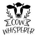 Cow Whisperer SVG design for Cricut, Silhouette, laser cutting, vinyl, sublimation, farmhouse signs, shirts, decals, mugs, and DIY craft projects.