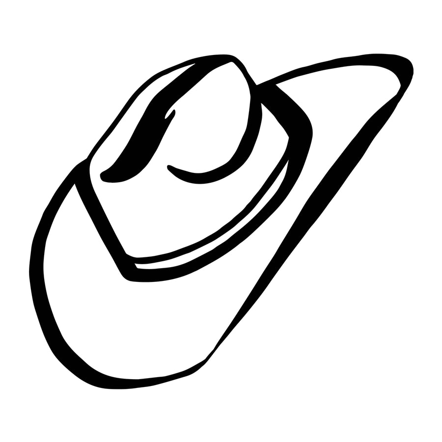 Cowboy Hat SVG design for Cricut, Silhouette, laser cutting, vinyl, sublimation, shirts, decals, and western craft projects.