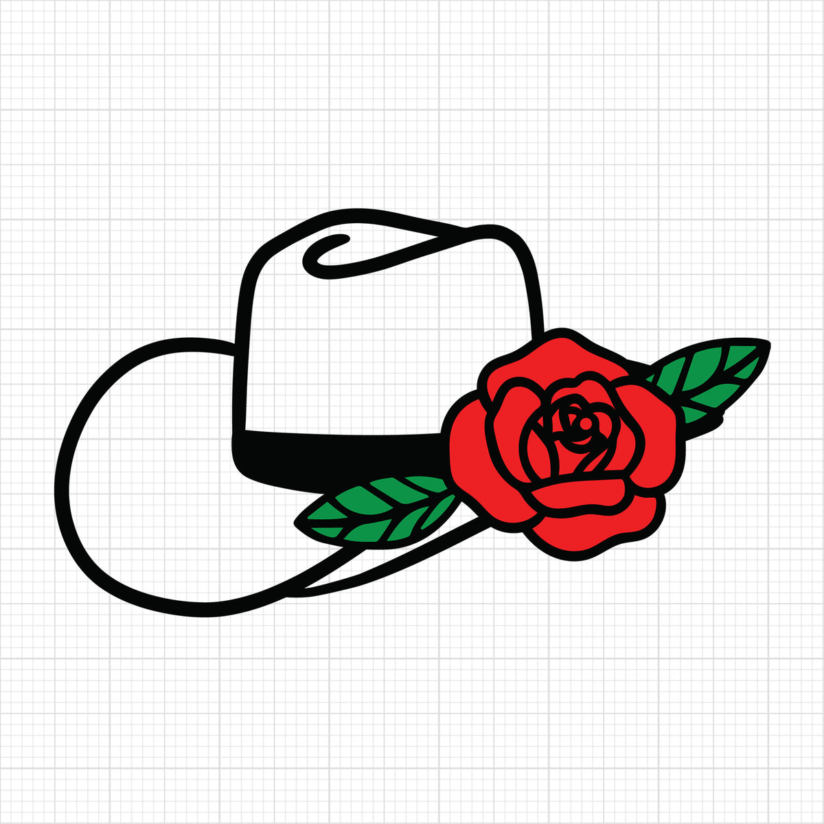 Cowboy hat with rose