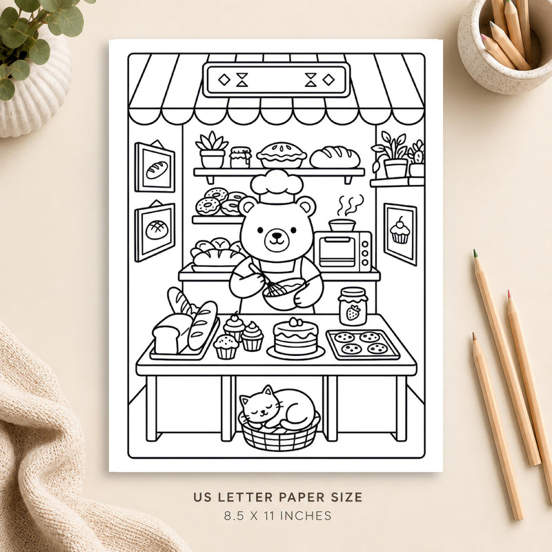 Cozy Bakery Coloring Page 5