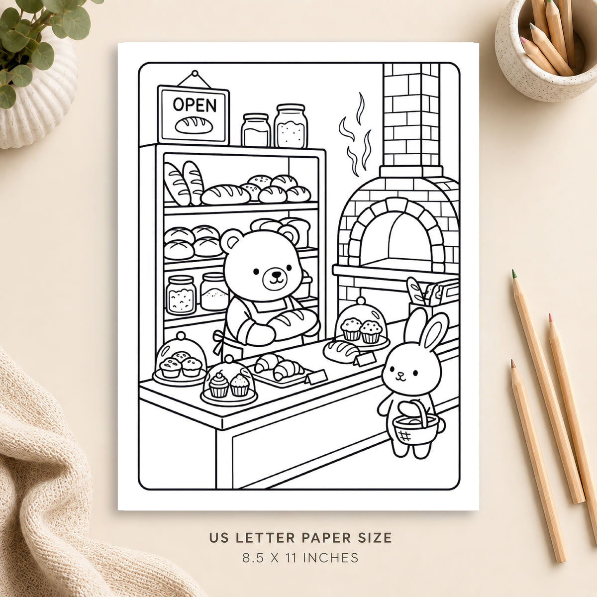 Cozy Bakery Coloring Page 6