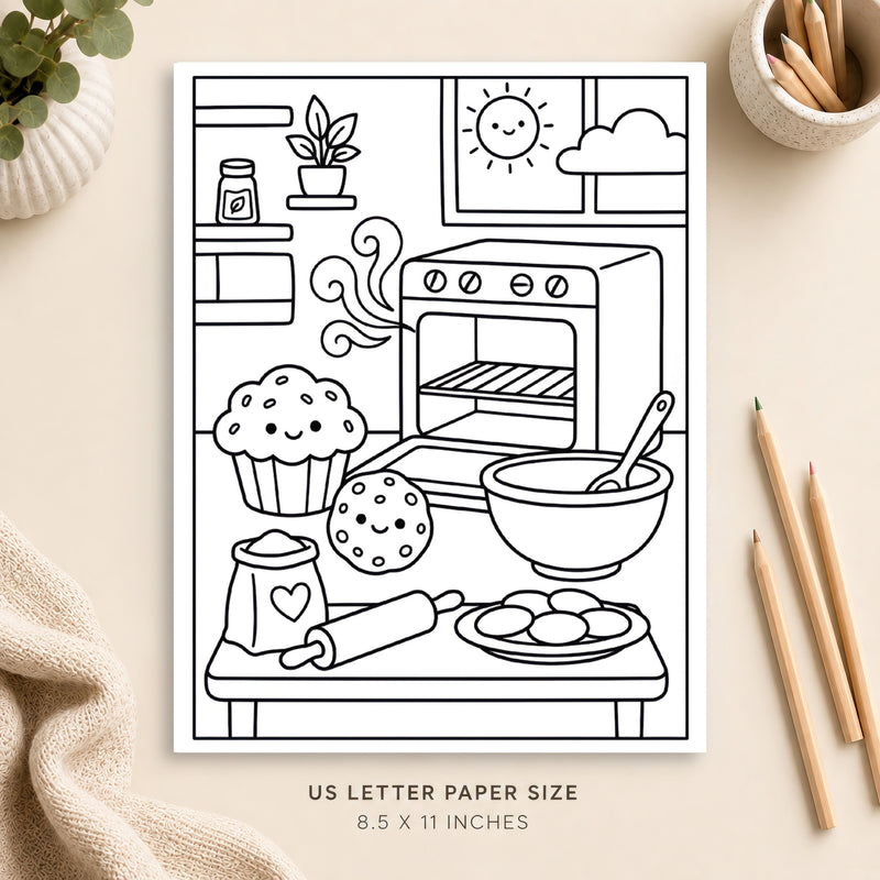 Cozy Baking Coloring Page 2