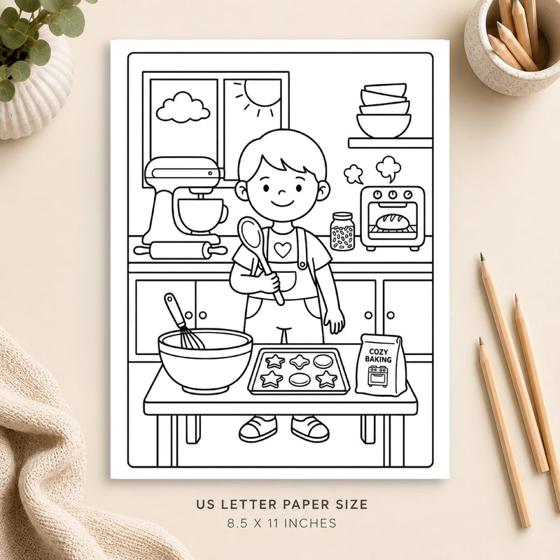 Cozy Baking Coloring Page 3