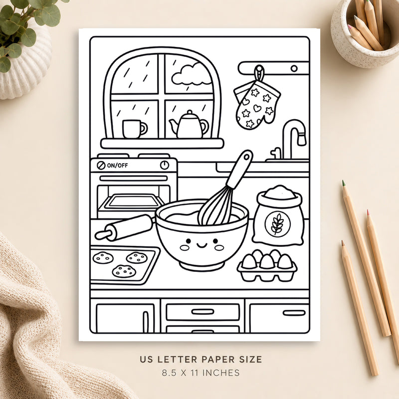 Cozy Baking Coloring Page 4