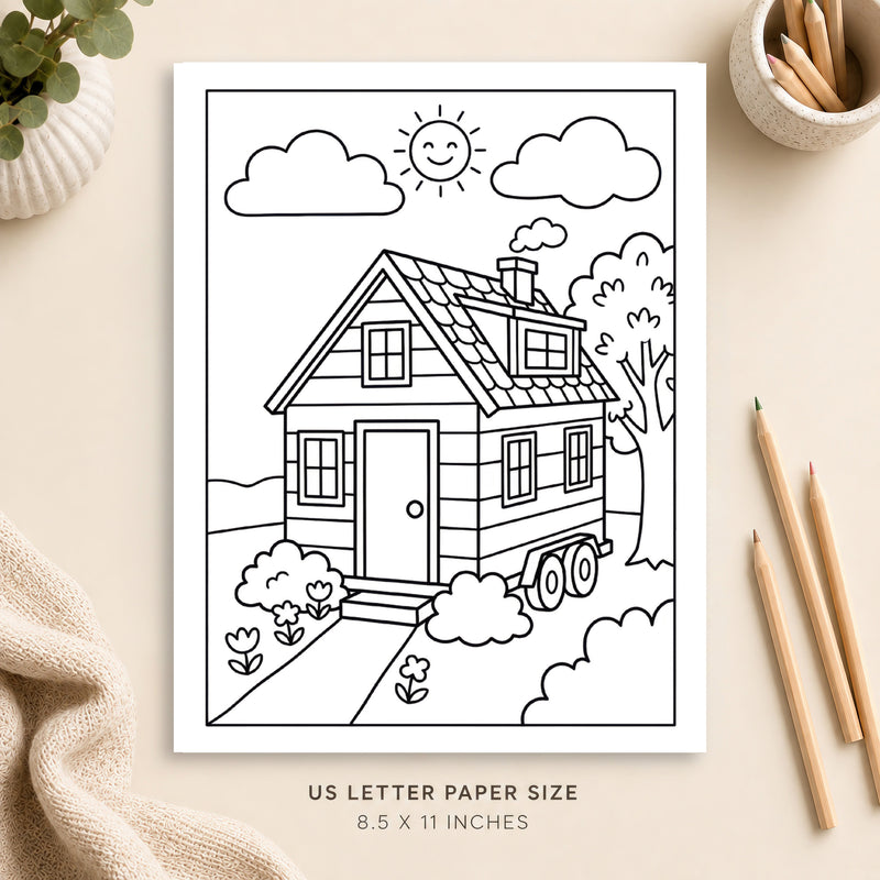 Cozy Cabin Coloring Page 5