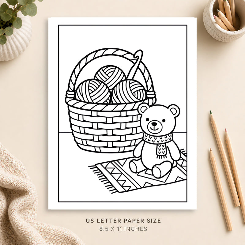 Cozy Crochet Coloring Page 2