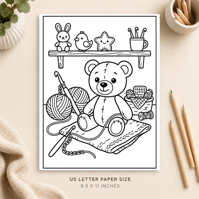 Cozy Crochet Coloring Page 3
