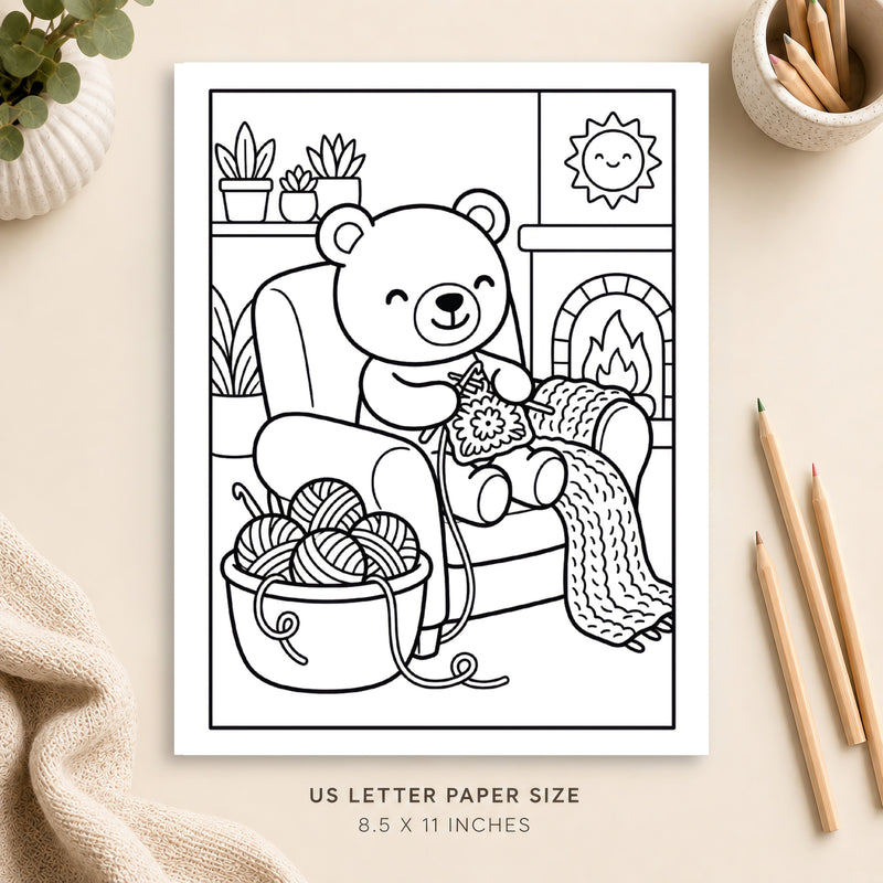 Cozy Crochet Coloring Page 4