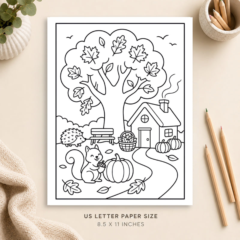Cozy Fall Coloring Page 5