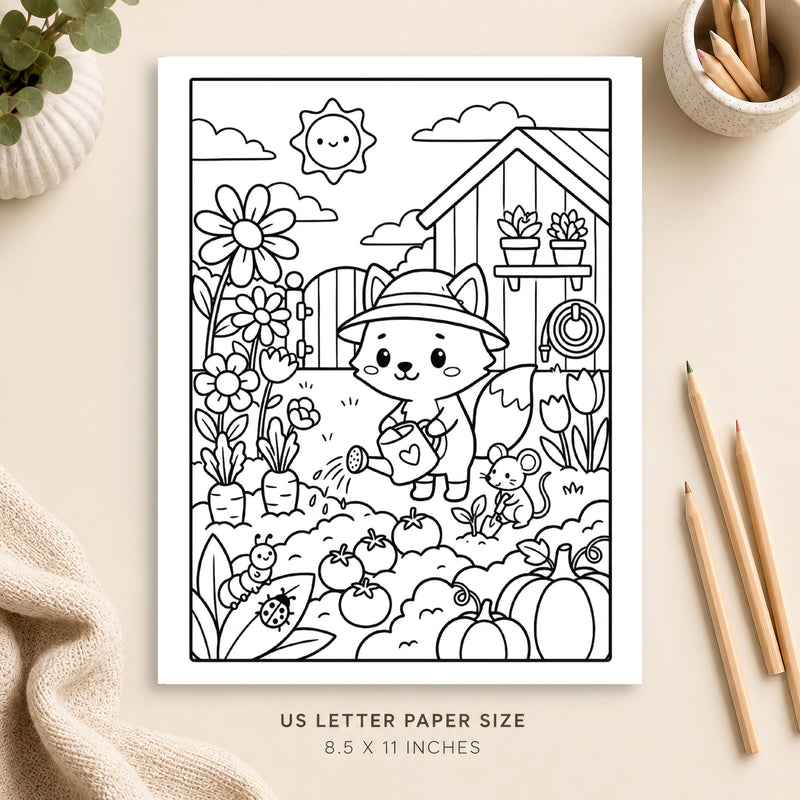 Cozy Gardening Coloring Page 5