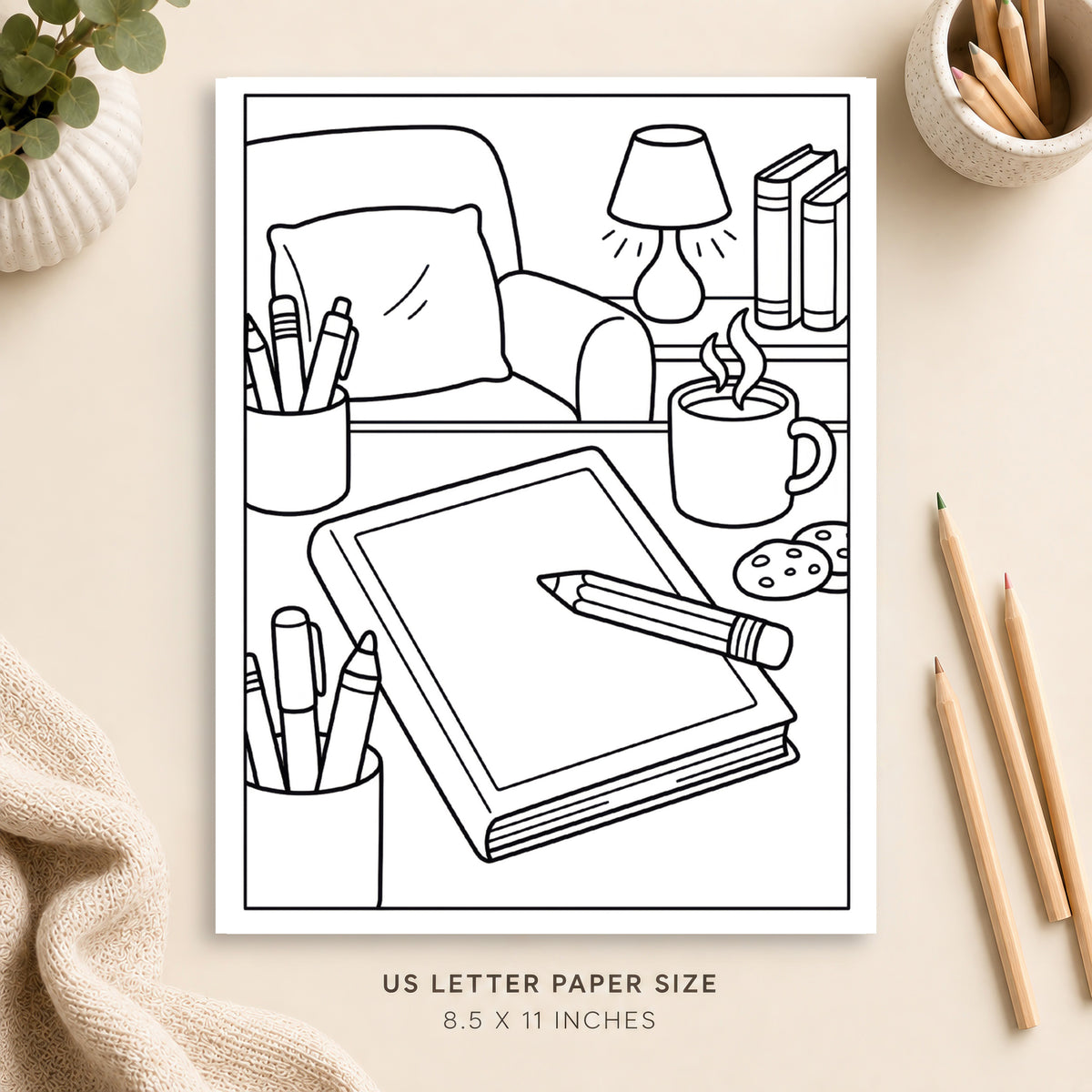 Cozy Journaling Coloring Page 4