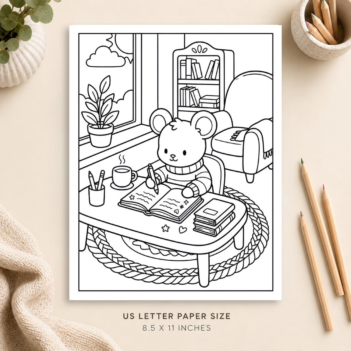 Cozy Journaling Coloring Page 5