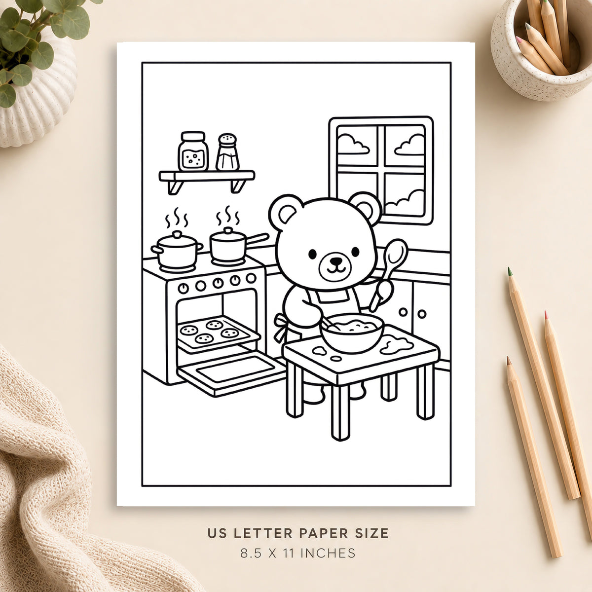 Cozy Kitchen Coloring Page 10