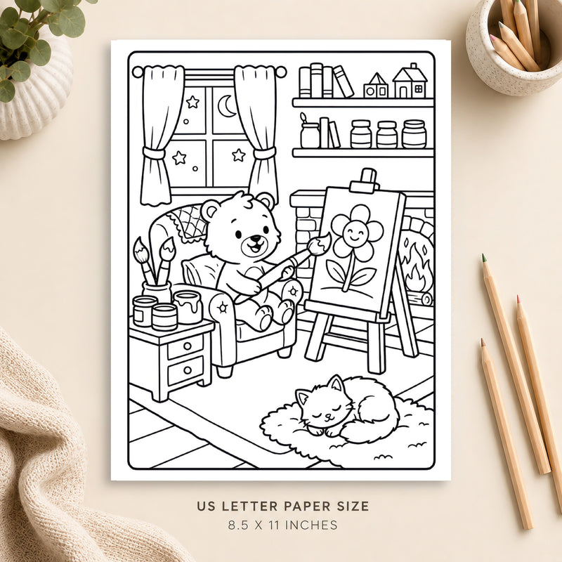 Cozy Painting Coloring Page 2