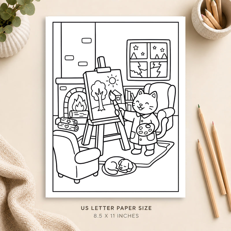 Cozy Painting Coloring Page 3