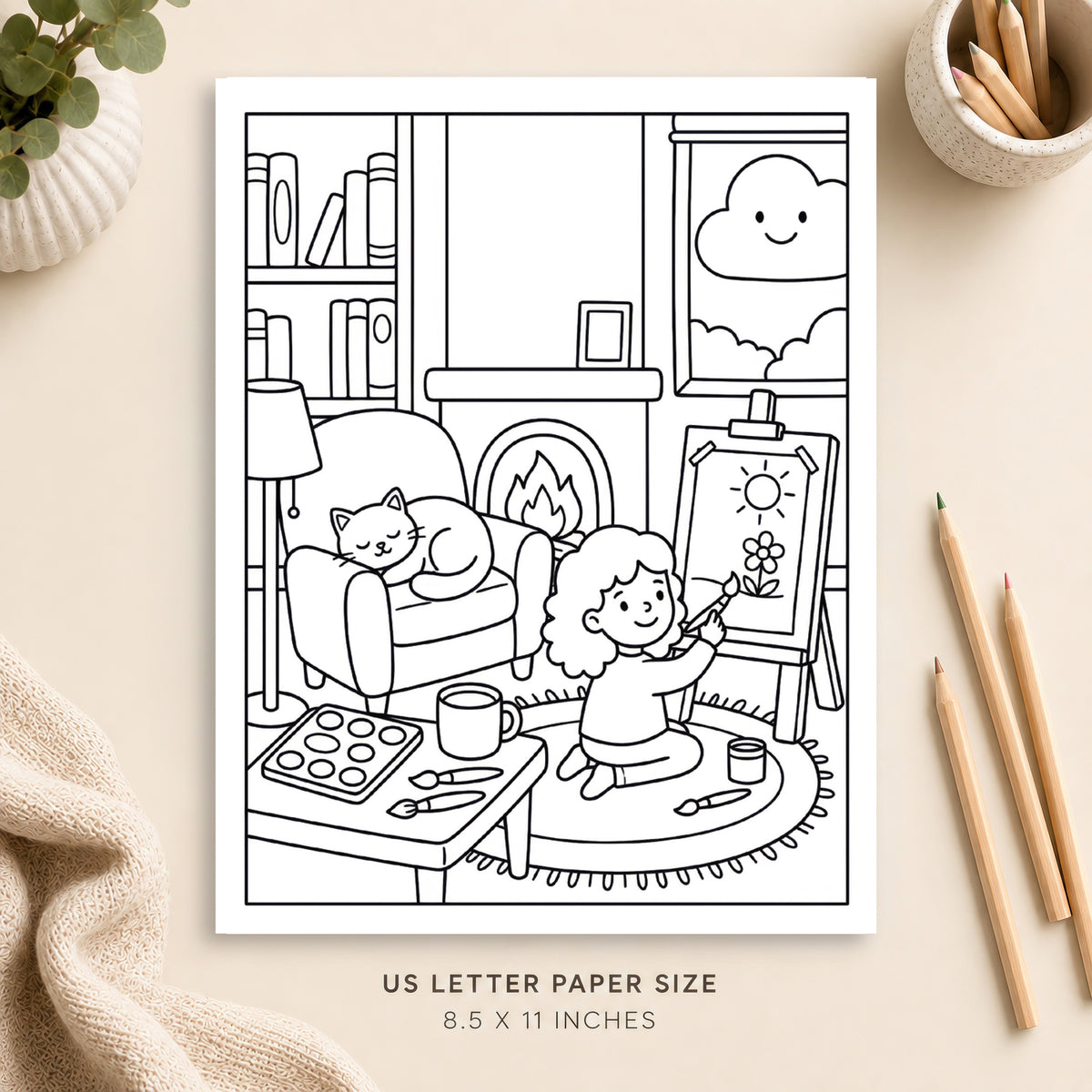 Cozy Painting Coloring Page 5