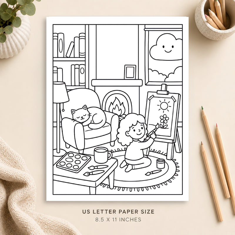 Cozy Painting Coloring Page 5