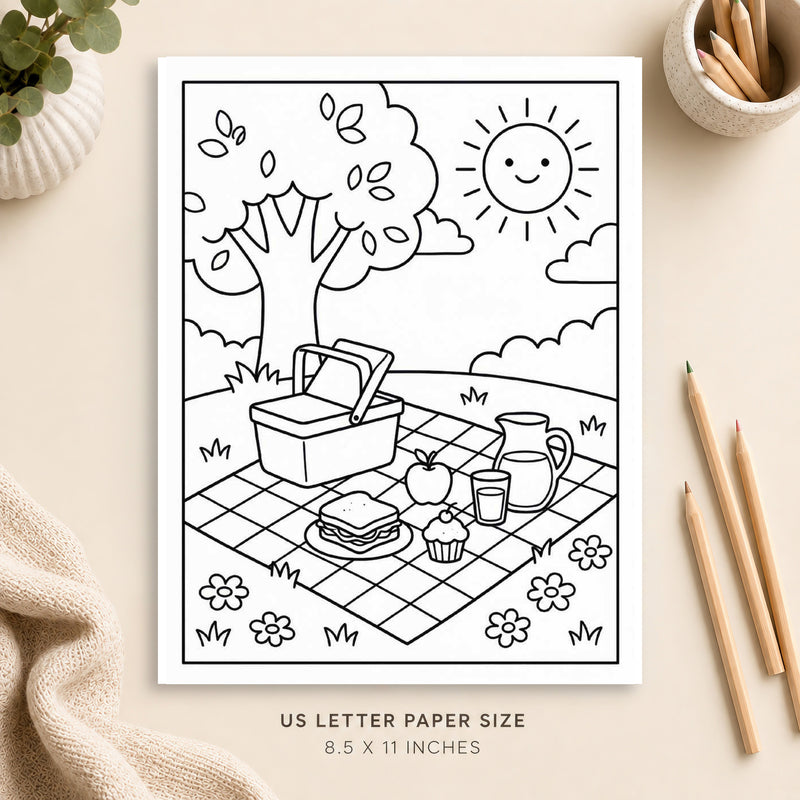 Cozy Picnic Coloring Page 5