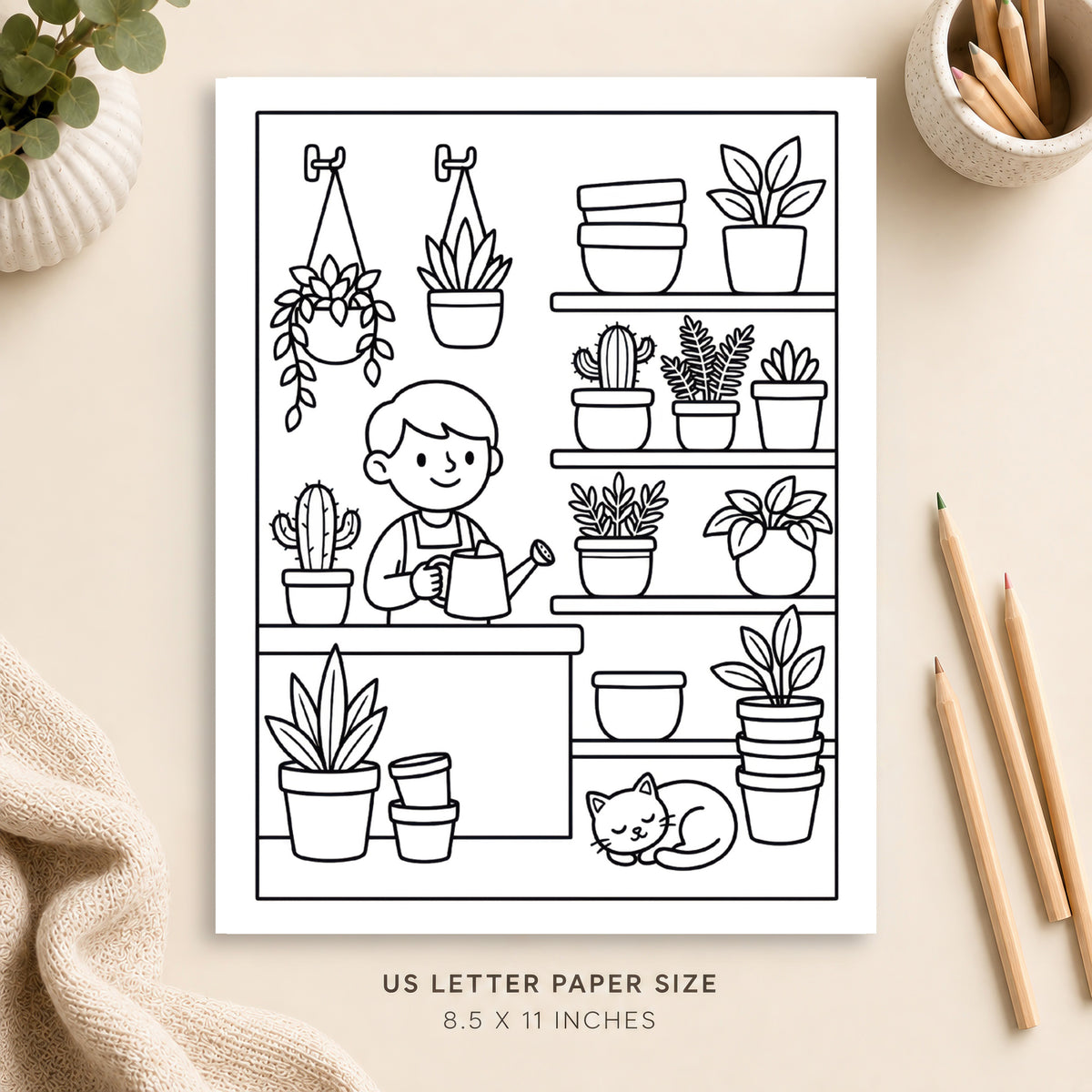 Cozy Plant Shop Coloring Page 5