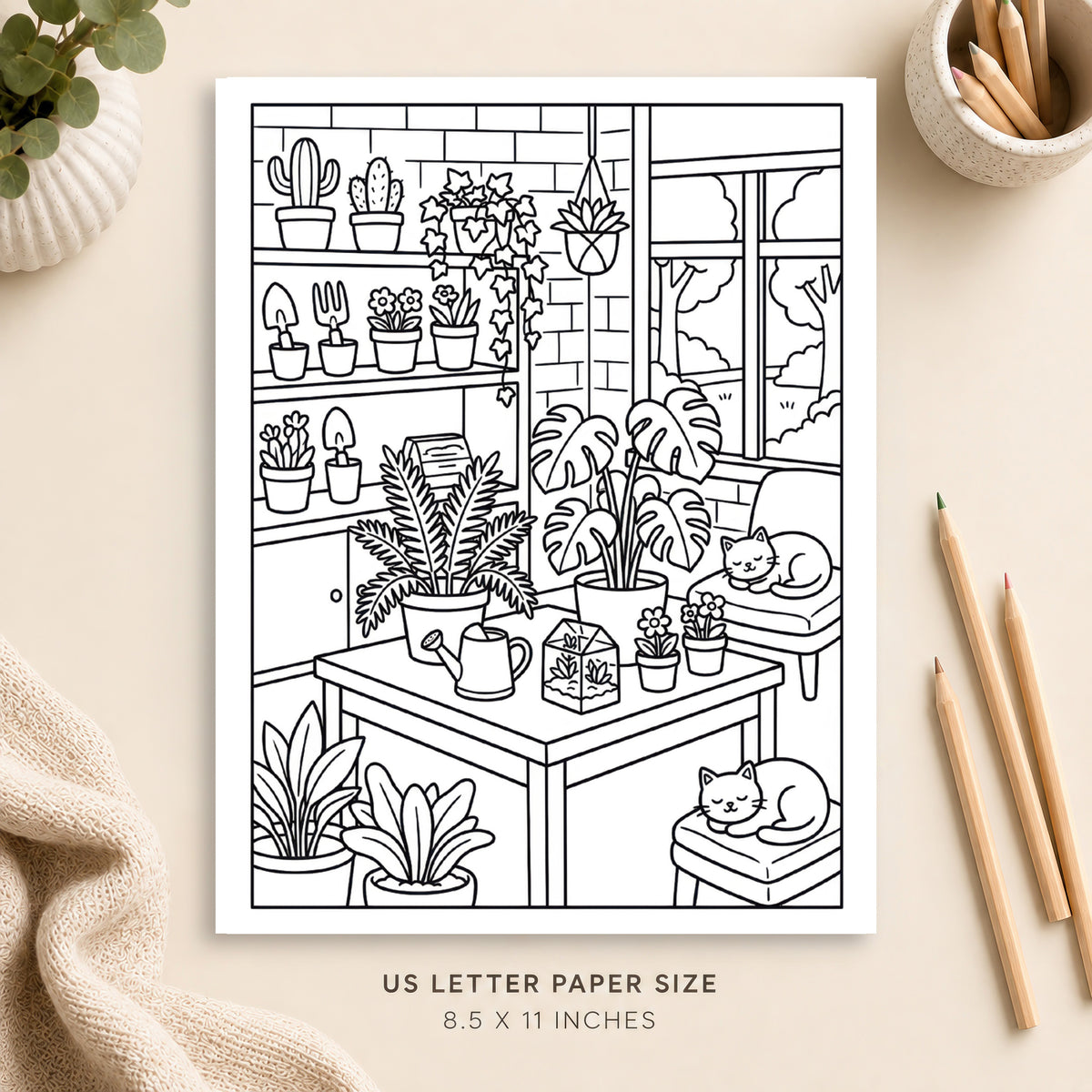 Cozy Plant Shop Coloring Page 7