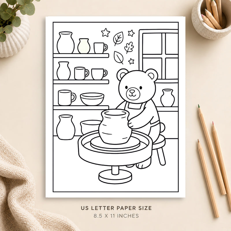 Cozy Pottery Coloring Page 2
