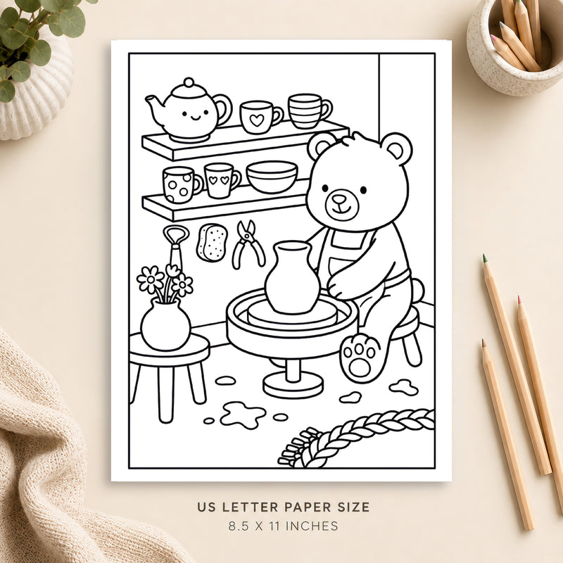 Cozy Pottery Coloring Page 4