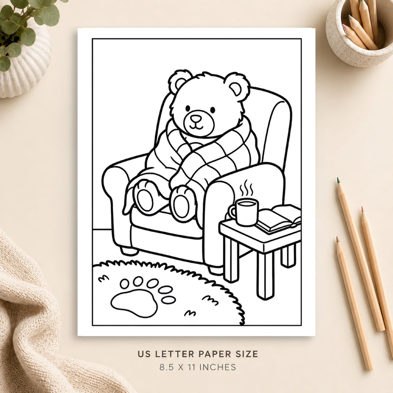 Cozy Self Care Coloring Page 2