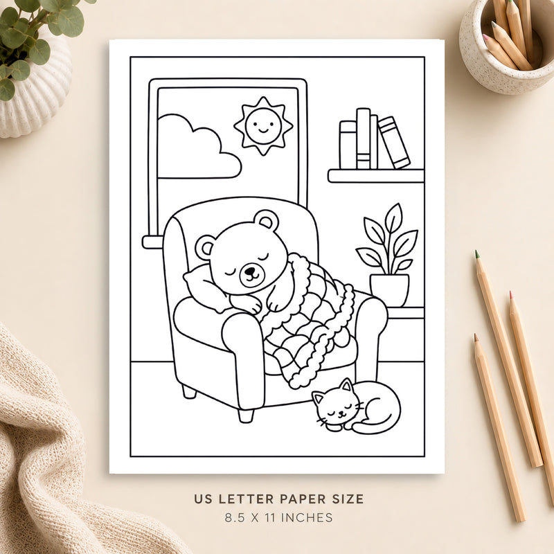 Cozy Slow Living Coloring Page 2