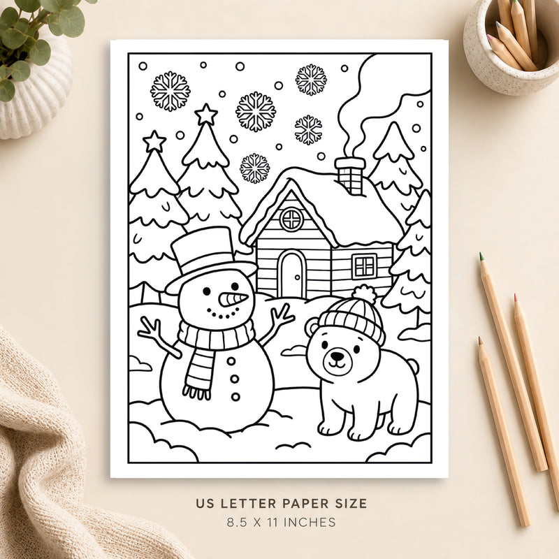 Cozy Winter Coloring Page 3