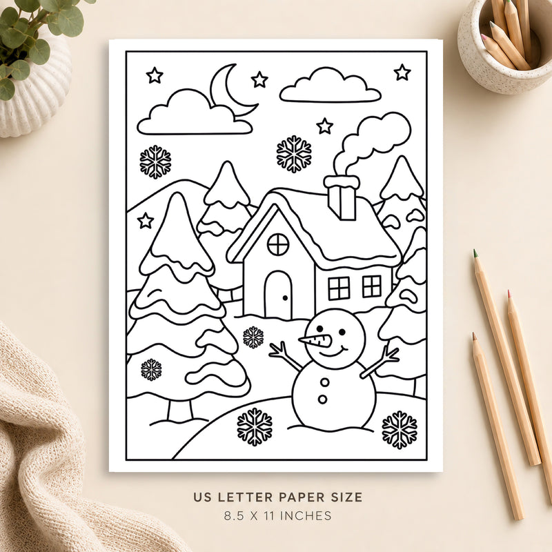 Cozy Winter Coloring Page 5