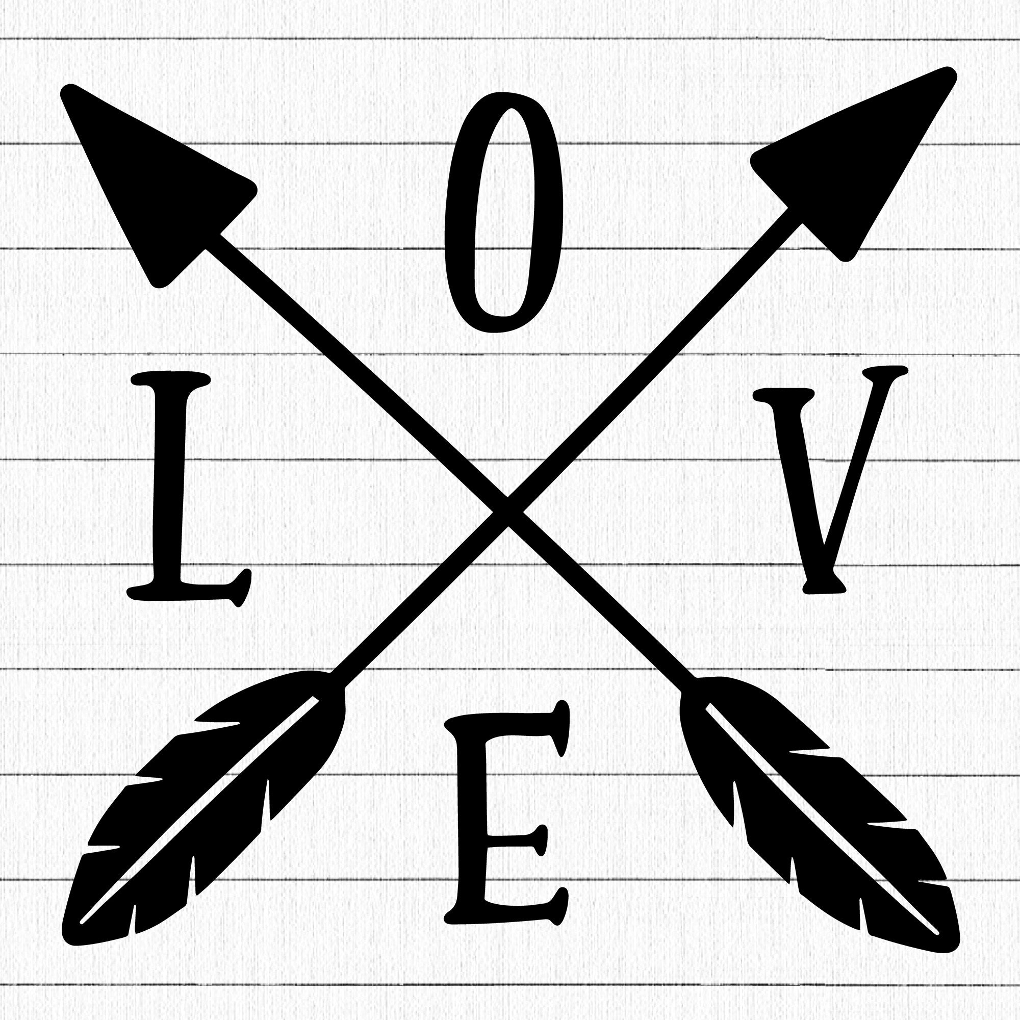 Crossed Arrows Love SVG