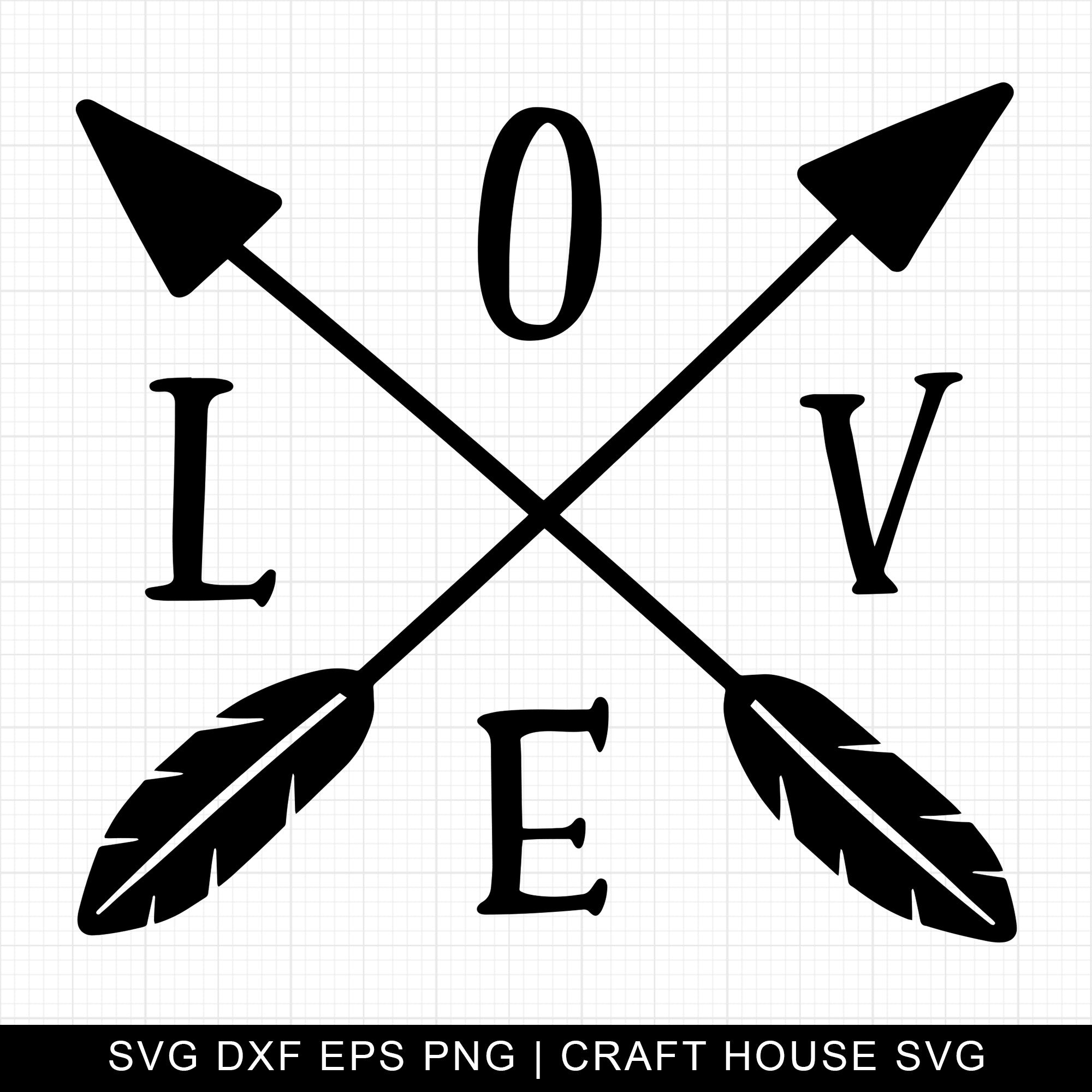 Crossed Arrows Love SVG | M10F4