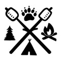 Crossed Arrows Icons SVG design for Cricut, Silhouette, laser cutting, vinyl, sublimation, camping shirts, signs, decals, mugs, and DIY craft projects.