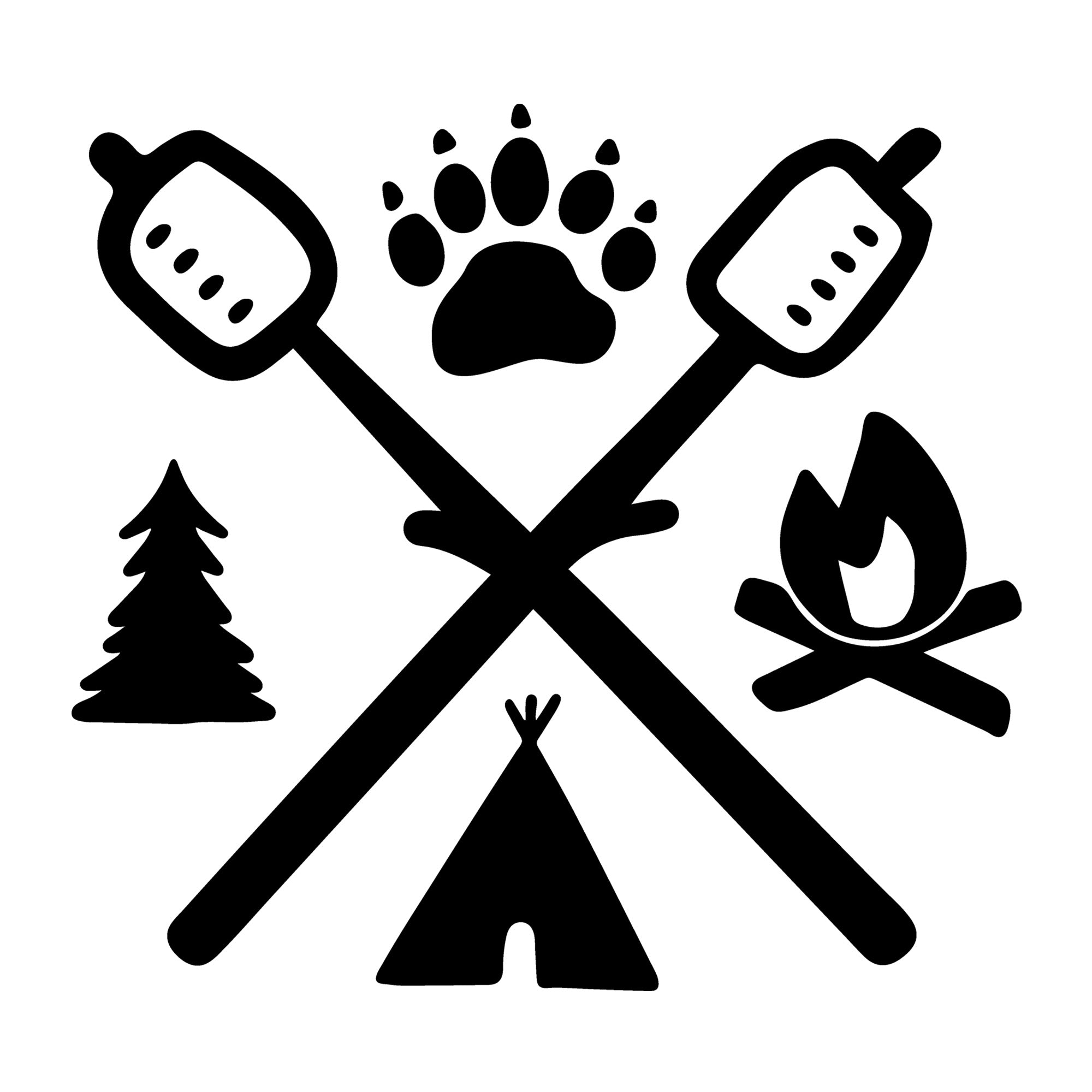 Crossed Arrows Icons SVG design for Cricut, Silhouette, laser cutting, vinyl, sublimation, camping shirts, signs, decals, mugs, and DIY craft projects.