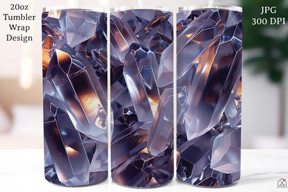 Crystal 20 oz Tumbler Wrap Bundle Holographic Sublimation Designs JPG