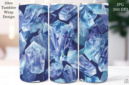 Crystal 20 oz Tumbler Wrap Bundle Holographic Sublimation Designs JPG