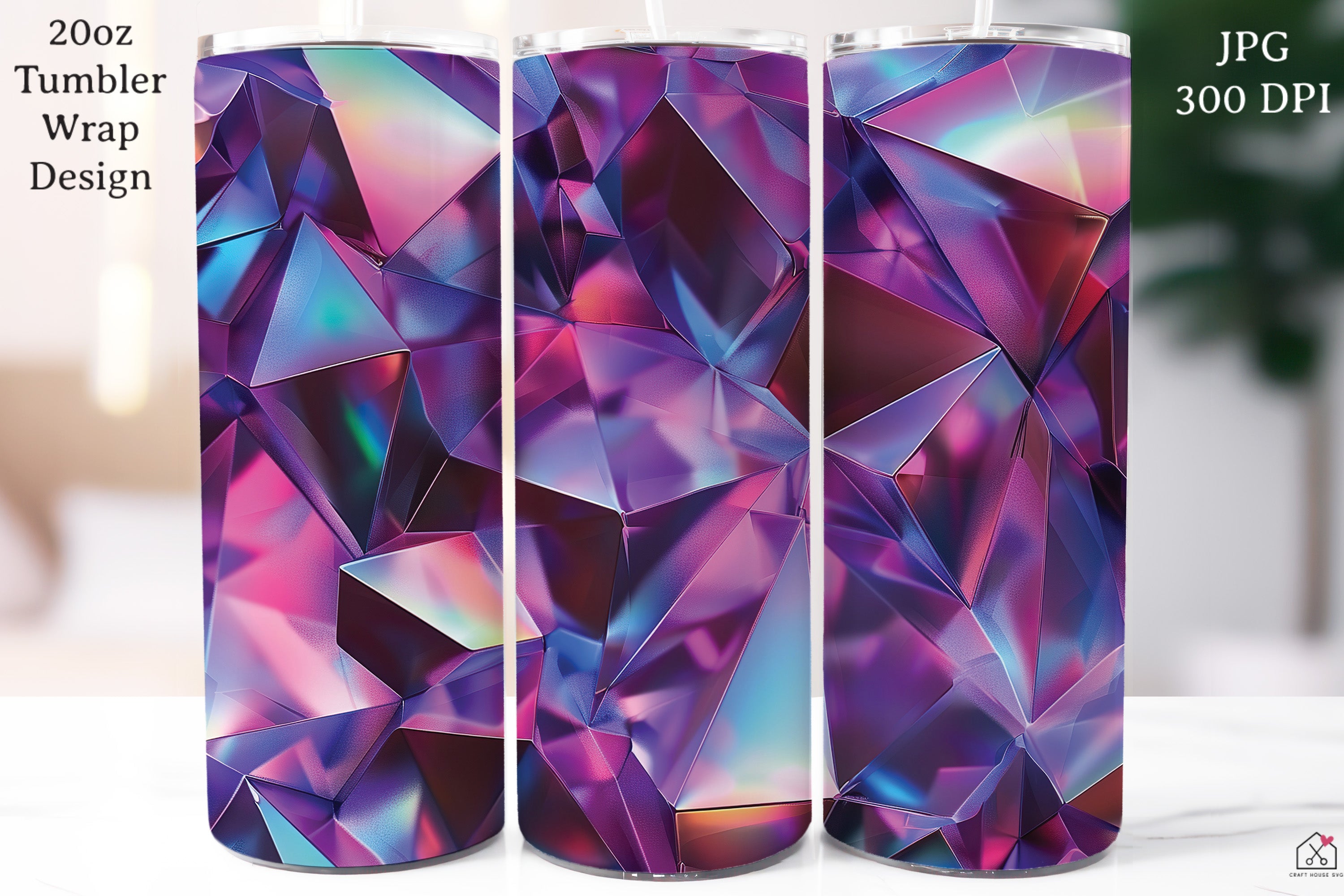 Holographic Crystal 20 oz Straight Tumbler Wrap JPG
