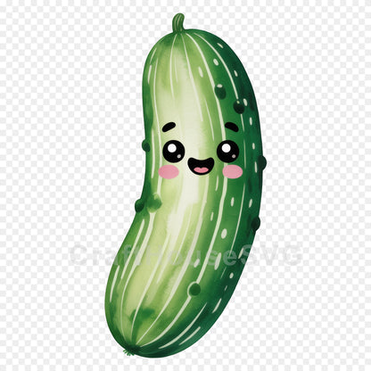 Kawaii Vegetables Clipart Sublimation Bundle PNG