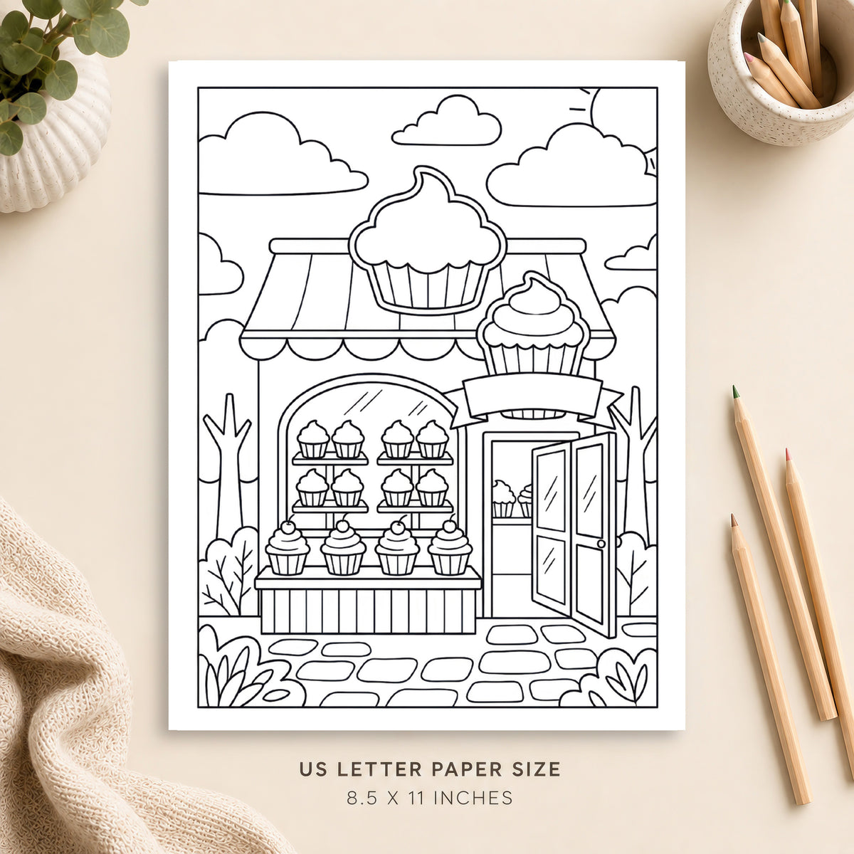Cupcake Shop Coloring Page 4